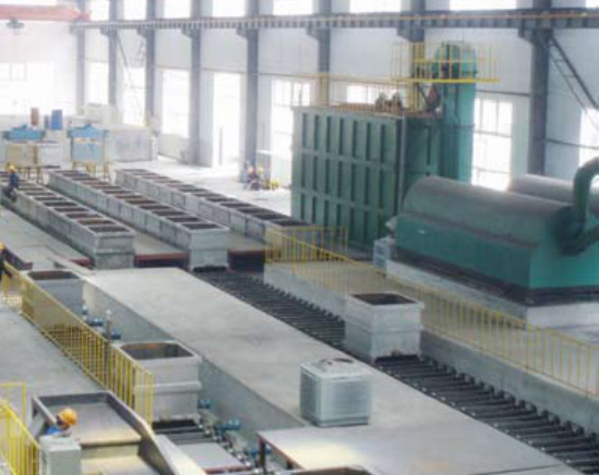 湖北隨州三環(huán)年產萬噸液推--柔性組合0.5N消失模自動線