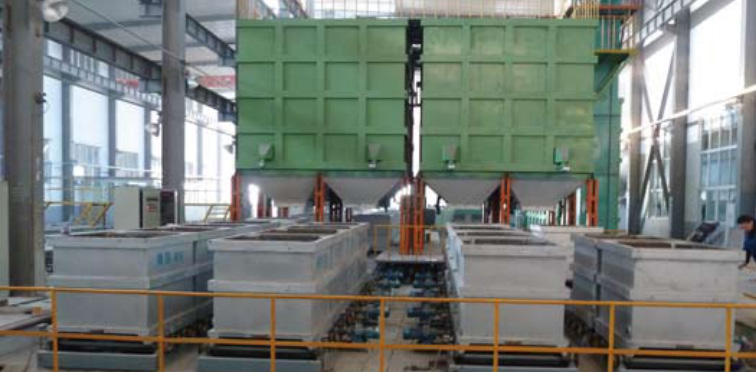 河南林州鑄園，年產(chǎn)三萬噸液推 --柔性組合0.5N消失模自動線